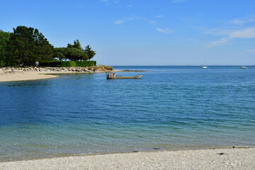 Le Tour du Parc, France - june 6 2021 : coast around the Banastere hamlet