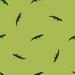 Cute crocodiles seamless pattern.Funny animals background.