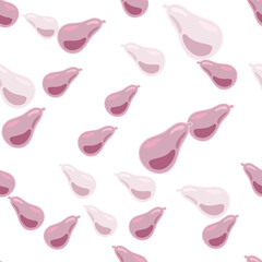 Abstract pear seamless pattern. Decorative background fruits.
