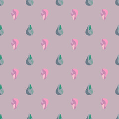 Creative pears seamless pattern. Abstract summer fruit background.
