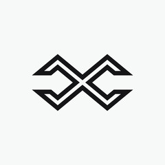 Initial letter X monogram logo.