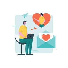 man send love letter to woman