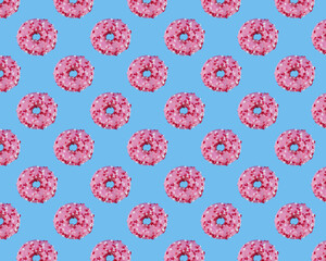 pattern pink donte on blue background
