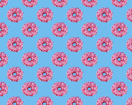 pattern pink donte on blue background