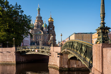 St. Petersburg, Russia. City view with famous landmark church Saviour on the Spilled Blood