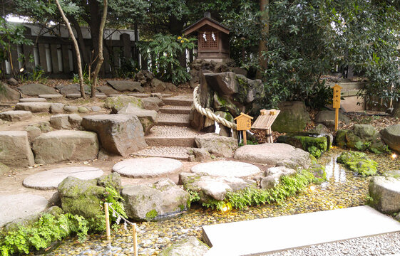 Used Katashiro, Shide, Shimenawa, and Hokora in Hikawa Shrine in Saitama Japan	