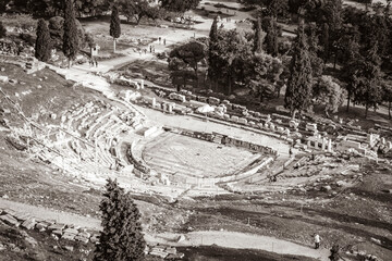 Acropolis of Athens ruins Dionysos Theatre Greeces capital Athens Greece.