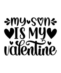 Happy Valentine's Day T-Shirt, Valentines Day SVG Bundle, Valentine's Day Shirt, Love Shirt, Happy Valentine Shirt Print Template, Heart Sign Vector, Cute Heart Vector, Typography Shirt Design