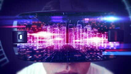 Young Teenager Playing High Tech Virtual Reality World. Playing Games. Game Control With VR Goggle. - Powered by Adobe