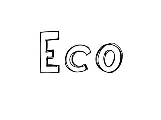 Obraz premium Vector Illustration of the word ECO with the leaves.