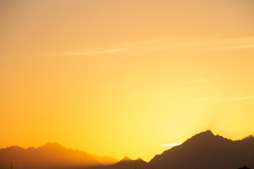 natural background sunset view of the sea, mountains