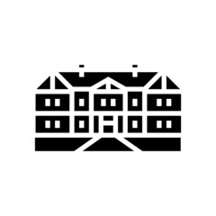 tudor house glyph icon vector. tudor house sign. isolated contour symbol black illustration - obrazy, fototapety, plakaty