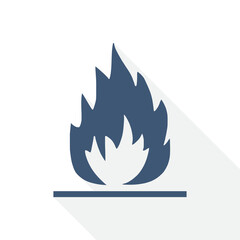 Simple editable flame, fire vector icon, flat design flammable  concept illustration easy to edit