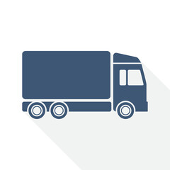 Simple editable truck vector icon, flat design delivery, cargo concept illustration easy to edit
