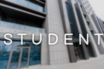 Fototapeta premium Word STUDENT on abstract wall background.