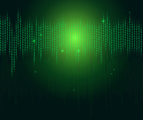 green binary computer code background matrix