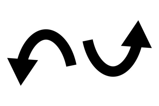 Increase and decrease arrow icon set. Vectors.