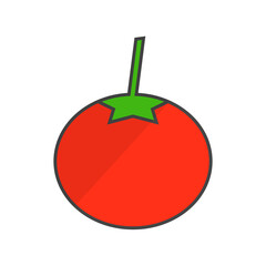 Vector illustration of a tomato. Editable vector.