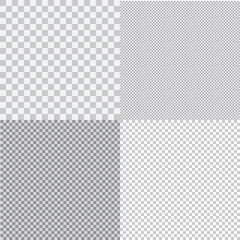 A set of vector seamless patterns of transparent background. Transparent grid of various colors and cell sizes.