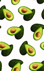 Watercolor Avocado pattern