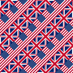 Fototapeta premium seamless pattern of usa and uk flags. vector illustration