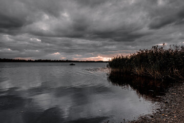 Landscapes of the city of Kherson, sunrises and sunsets on the banks of the Dnieper River