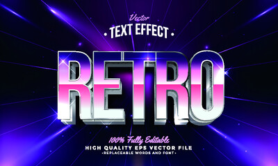 Editable modern text effect vector files - Retro gradient style sign night