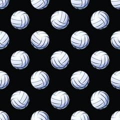 Volleyball ball graphic seamless pattern. Vector illustration. Ideal for wallpaper, packaging, fabric, textile, wrapping paper design and any kind of decoration.