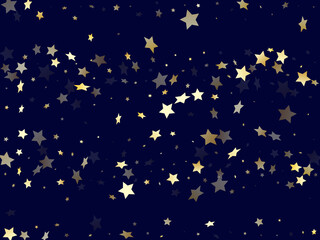 Gold falling star sparkle elements of glitter gradient vector background.