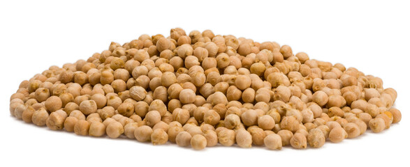 chickpeas in a Cup on white background