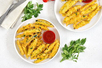 Crispy fried zucchini sticks