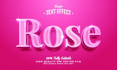Editable modern text effect vector files - Rose pink valentines day theme