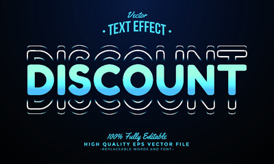 Editable modern text effect vector files - Discount effect style double