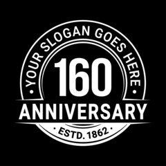 160 years anniversary logo design template. Vector illustration.