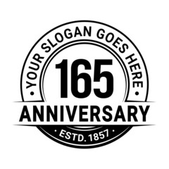 165 years anniversary logo design template. Vector illustration.