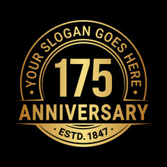 175 years anniversary logo design template. Vector illustration.