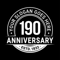 Fototapeta premium 190 years anniversary logo design template. Vector illustration.
