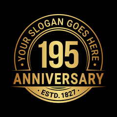 195 years anniversary logo design template. Vector illustration.
