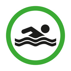 Bathing. Bathing is prohibited. Bathing is allowed. Vector image.