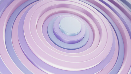 Abstract 3D illustration of the pastel color palette rings rendered as  background