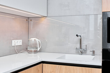 Photo of a beautiful and stylish wooden kitchen 