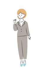 スーツを着た女性　気づき