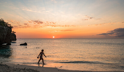  Sunset at the beach Views around the Caribbean island of Curacao