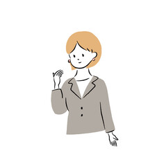 スーツを着た女性上半身　気づき