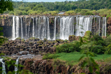 Brazil, the famous falls of Iguaçu (Iguazu) seen from the Brazilian side.