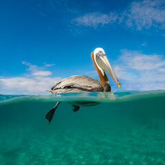 Pelican Views around the caribbean isalnd of Curacao