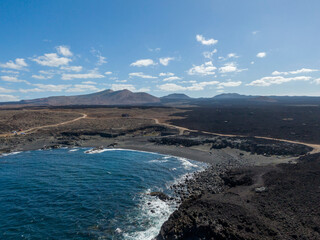 Las Malvas volcanic beach on the spanish island of Lanzarote