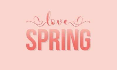 Happy Spring. Lovely spring season brush calligraphy concept vector template for banner, card, poster, background.