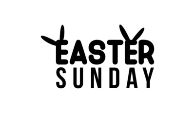 Easter Sunday. Christian festival and cultural brush calligraphy concept vector template for banner, card, poster, background.