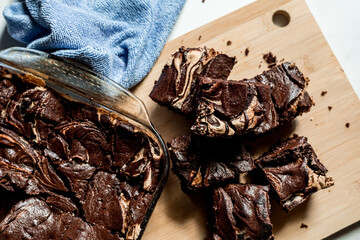 Dark Chocolate Swirl Brownies